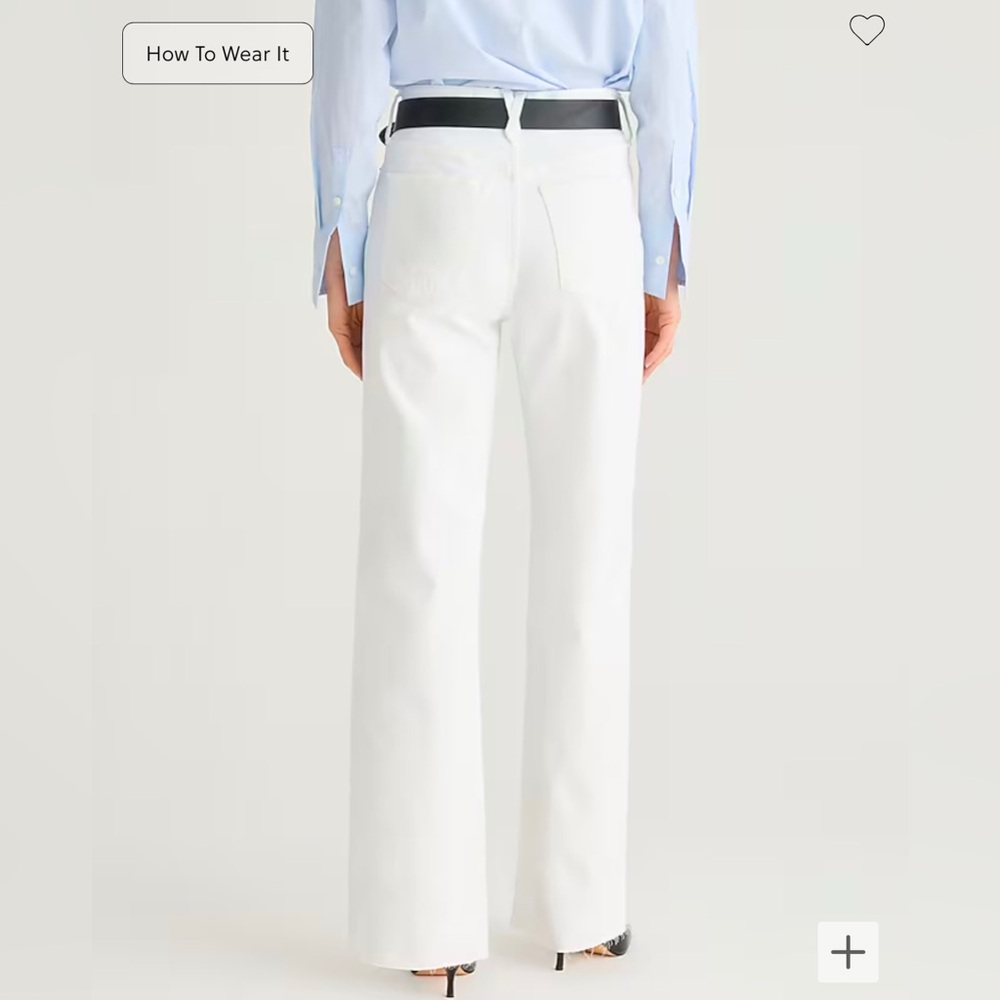 J. Crew Slim Wide Leg Jean in White Ankle length - Picture 2 of 13